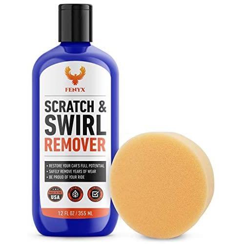 Fenyx Products Car Scratch Remover 12 oz Bottle with Applicator Pad - Easy Car Care with Professional Results - USA Made - Scratch Removal for Cars and Swirl Remover - Scratch Repair for Vehicles