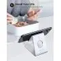Lamicall Cell Phone Stand, Desk Phone Holder Cradle, Compatible with Phone 12 Mini 11 Pro Xs Max XR X 8 7 6 Plus SE, All Smartphones Charging Dock, Office Desktop Accessories - Silver
