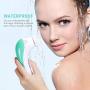 【2021 Upgraded】ETEREAUTY Facial Cleansing Brush, Waterproof Face Brush with 4 Brush Heads and a Protective Case - Deep Cleansing, Gentle Exfoliating, Removing Blackhead for Face and Body, Cyan