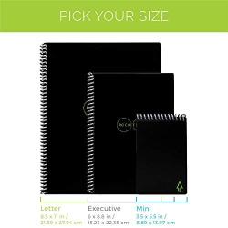 Rocketbook Smart Reusable Notebook - Lined Eco-Friendly Notebook with 1 Pilot Frixion Pen & 1 Microfiber Cloth Included - Beacon Orange Cover, Executive Size (6'' x 8.8'')