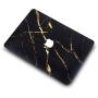 LuvCase 4in1 Laptop Case Compatible with Old MacBook Pro 13'' Retina Display (2015/2014/2013/2012) A1502/A1425 Hard Shell Cover,Sleeve,Keyboard Cover & Screen Protector (Black Gold Marble)