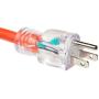 Amazon Basics Outdoor Extension Cord with Lighted 3 Outlets, Orange, 50 Foot