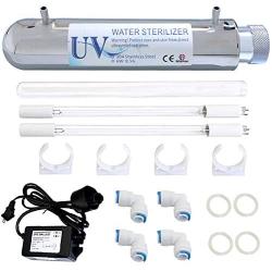 boeray 6W 0.5 GPM Whole House Water Clean System with 2 pcs Lamp,1 pcs Quartz Sleeve 1 pcs Electronic Ballast