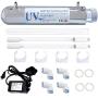 boeray 6W 0.5 GPM Whole House Water Clean System with 2 pcs Lamp,1 pcs Quartz Sleeve 1 pcs Electronic Ballast
