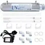 boeray 6W 0.5 GPM Whole House Water Clean System with 2 pcs Lamp,1 pcs Quartz Sleeve 1 pcs Electronic Ballast