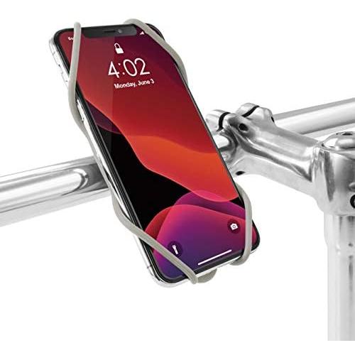 Bone Bike Tie 3, Universal Bike Phone Mount for Handlebar, Bicycle Motorcycle Phone Holder for iPhone 12 Pro Max Mini 11 Pro Max XS X XR SE 8 7 6 Plus, Galaxy Note10 9 S10 9 8, Phone 5.8”-7.2” (Gray)