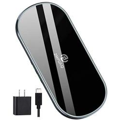 Dual Wireless Charging Mat Fast Wireless Charger iPhone Wireless Charging Pad Station Qi 5 Coils 10W Large Multiple Devices Compatible with iPhone 12 11 X XS Max Samsung USB C Adapter Included