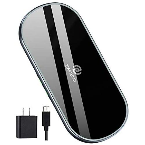 Dual Wireless Charging Mat Fast Wireless Charger iPhone Wireless Charging Pad Station Qi 5 Coils 10W Large Multiple Devices Compatible with iPhone 12 11 X XS Max Samsung USB C Adapter Included