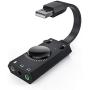 USB Sound Card, TechRise USB External Stereo Sound Adapter Splitter Converter with Volume Control for Windows and Mac, Plug & Play, No Drivers Needed