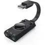 USB Sound Card, TechRise USB External Stereo Sound Adapter Splitter Converter with Volume Control for Windows and Mac, Plug & Play, No Drivers Needed