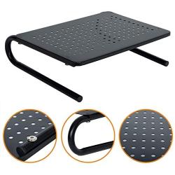 YYOKB Monitor Stand Riser with Vented Holes for Laptop, Computer, iMac, PC, Printer, Ergonomic Desk Organizer (Black)