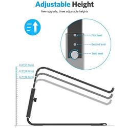 OMOTON Adjustable Laptop Stand for Desk, [Upgrade Version] 3-Level Height Laptop Holder Riser, Detachable Sturdy Aluminum Notebook Stand, for MacBook Pro and All 11-16 inches Laptops, Black