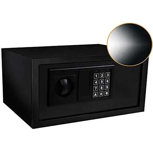 SamYerSafe Safe Box with Sensor Light,0.55 Cubic Feet Security Safe with Electronic Digital Keypad Money Safe Steel Construction Hidden with Lock，Wall or Cabinet Anchoring Design for Office Home Hotel