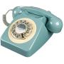 Rotary Design Retro Landline Phone for Home, French Blue