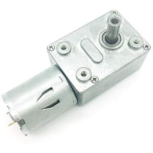 Bringsmart 12V 23rpm DC Worm Gear Motor 8kg.cm Low Speed Mini Turbine Worm Reducer Electric Motor Self-locking for Toys (JGY-370 12V 23rpm)