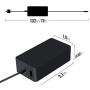 Surface Pro Charger, New Surface Pro Charger, 44W 15V 2.58A, Compatible for Microsoft Surface Pro 3, Pro 4, Pro 5, Pro 6, Surface Laptop 1/2, Surface Book & Surface Go,with 5V 1A USB (6.2Ft, Black)