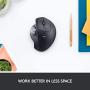 Logitech MX Ergo Wireless Trackball Mouse Adjustable Ergonomic Design, Control and Move Text/Images/Files Between 2 Windows and Apple Mac Computers (Bluetooth or USB), Rechargeable, Graphite - Black
