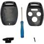 BINOWEN 3+1 Buttons Replacement For Key Fob Shell Keyless Entry Remote Honda Key Fob Case With Screwdriver Fit For Honda 2008-2012 Accord 2006-2013 Civic EX 2009-2015 Pilot (1 Blue+1 Black)