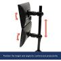 Ergotron – DS100 Dual Monitor Desk Stand – Vertical, Black