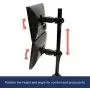 Ergotron – DS100 Dual Monitor Desk Stand – Vertical, Black