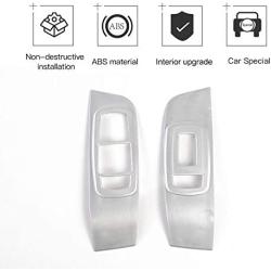 Window Lift Switch Button Panel Cover Trim Interior Accessories for Dodge Challenger 2015-2020 (Silver)