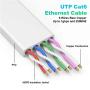 Ethernet Cable 25 ft, Cat 6 Ethernet Cable High Speed with Network Patch Cords, LAN Cable Clips&Rj45 Connector for Router Modem Faster Than Cat 5e/Cat 5-White