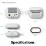 elago AW5 Compatible with Airpods Pro Case, Classic Handheld Game Console Design Case with Keychain, Durable Silicone Construction [US Patent Registered] [Light Grey]