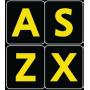 English US Large Letters Black - Yellow Letters Keyboard Stickers