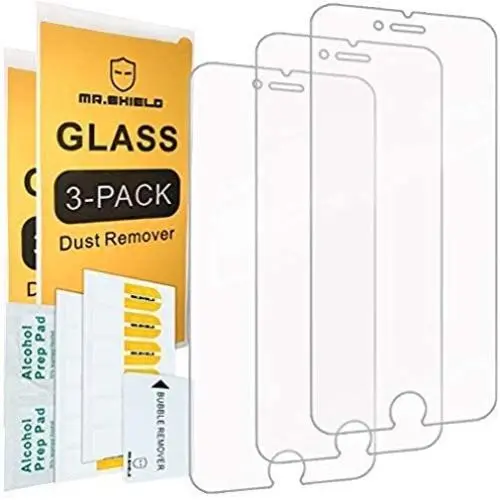 Mr.Shield [Tempered Glass] Screen Protector For iPhone 6 / iPhone 6S / iPhone 7 / iPhone 8 [3-Pack] Screen Protector