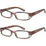 Reading Glasses Womens Blue Light Blocking - 2 Pack Lightweight Computer Readers +1.0 Glare Blocking Ladies Fashion Eyeglass