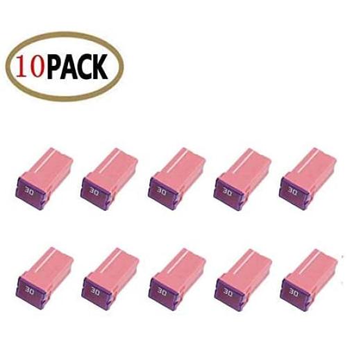 10 Pc Automotive TALL/STANDARD PROFILE JCASE Fuse 30 Amp Fuse Kit for Ford, Chevy/GM, Nissan, and Toyota Pickup Trucks, Cars and SUVs
