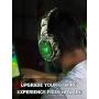 RUNMUS Gaming Headset for PS4, Xbox One, PC Headset w/Surround Sound, Noise Canceling Over Ear Headphones with Mic & LED Light, Compatible with PS5, PS4, Xbox One, Switch, PC, PS3, Mac, Laptop, Green