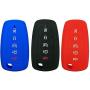 Car Key Fob Skin Cover 2 Pieces Keyless Remote Holder Protector Case Replacement for Ford Fusion 5 Buttons F150 F250 F350 F450 F550 Edge Explorer Mustang F-150 Raptor(Black Blue)
