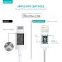 iPhone Charger Set, 2-Pack Overtime Apple MFi Certified Lightning Cables with 1 Dual USB Wall Adapter - 2.4 AMP Compatible w/iPhone 11 Pro Max XS XR X 8 7 6S 6 Plus SE iPad (Rose Gold/White, 4ft)