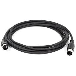 Monoprice MIDI Cable - 10 Feet - Black with Keyed 5-pin DIN Connector, Molded Connector Shells