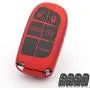 Royalfox 3 4 5 Buttons TPU Smart Remote Key Fob case Full Cover for Chrysler 300 200 Dodge Charger Challenger Dart Durango Journey,Jeep Grand Cherokee Renegade Fiat Freemont (red)