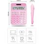 Calculator,ONXE DC116 Standard Function Desktop Calculator with Dual Power Supply and 12-bit Large Display (Pink)