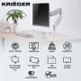 Krieger Single Monitor Mount, Premium Gas Spring Aluminum Arm, LCD LED Computer Desk Stand Holds Screens Size 17 to 32 in and 19.8 lbs, Detachable VESA Compatible Plate, Full Motion Articulating Arm