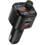 Nulaxy Bluetooth 5.0 FM Transmitter for Car, QC3.0 & USB-C PD 18W Wireless Bluetooth Radio Adapter Music Player/Car Kit with Hands-Free Calls, Siri Google Assistant, Bass Booster – NX12