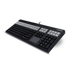 Cherry G86-71411EUADAA Keyboard, USB, 17'', 127 Programmable Keys, 3 Track Mag Stripe Reader, Touchpad, Cherry Tools, Black