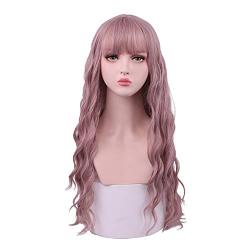 SinRain Long Curly Pink Lolita Wigs For Women Girls (2#)
