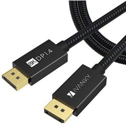 DisplayPort Cable 1.4, iVANKY 8K DP Cable 15ft [8K@60Hz, 4K@144Hz, 1080P@240Hz], Support HBR3, 32.4Gbps, HDCP 2.2, HDR, Compatible for Gaming Monitor, TV, PC, Laptop and More