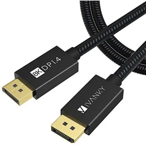 DisplayPort Cable 1.4, iVANKY 8K DP Cable 15ft [8K@60Hz, 4K@144Hz, 1080P@240Hz], Support HBR3, 32.4Gbps, HDCP 2.2, HDR, Compatible for Gaming Monitor, TV, PC, Laptop and More