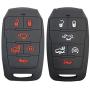 2Pcs Coolbestda Compatible with 2020 2021 Dodge Ram 1500 Laramie Longhorn 6buttons Smart Key Fob Silicone Cover Glove Keyless Entry Holder Sleeve