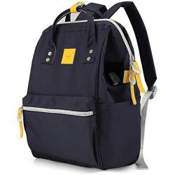 Himawari Laptop Backpack Travel Backpack With USB Charging Port Large Diaper Bag Doctor Bag School Backpack for Women&Men (1881-Navy Blue）