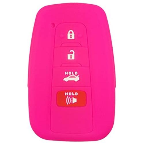Coolbestda Rubber 4 Buttons Smart Key Fob Cover Case Protector Keyless Jacket Holder for 2018 Toyota Camry C-HR Prius HYQ14FBC Rose