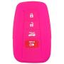 Coolbestda Rubber 4 Buttons Smart Key Fob Cover Case Protector Keyless Jacket Holder for 2018 Toyota Camry C-HR Prius HYQ14FBC Rose