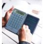 LLY-Young Rechargeable Calculator Notepad Basic Calculator with 6.5 Inch Erasable LCD Writing Tablet for Daily Basic Office (Grey)