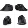Bluetooth Ergonomic Mouse, Jelly Comb Advanced Vertical Wireless Bluetooth Mouse 2.4GHz Optical Vertical Mice, Easy Switch Between 2 Devices with Bluetooth and USB Connection MV045-Black