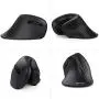 Bluetooth Ergonomic Mouse, Jelly Comb Advanced Vertical Wireless Bluetooth Mouse 2.4GHz Optical Vertical Mice, Easy Switch Between 2 Devices with Bluetooth and USB Connection MV045-Black